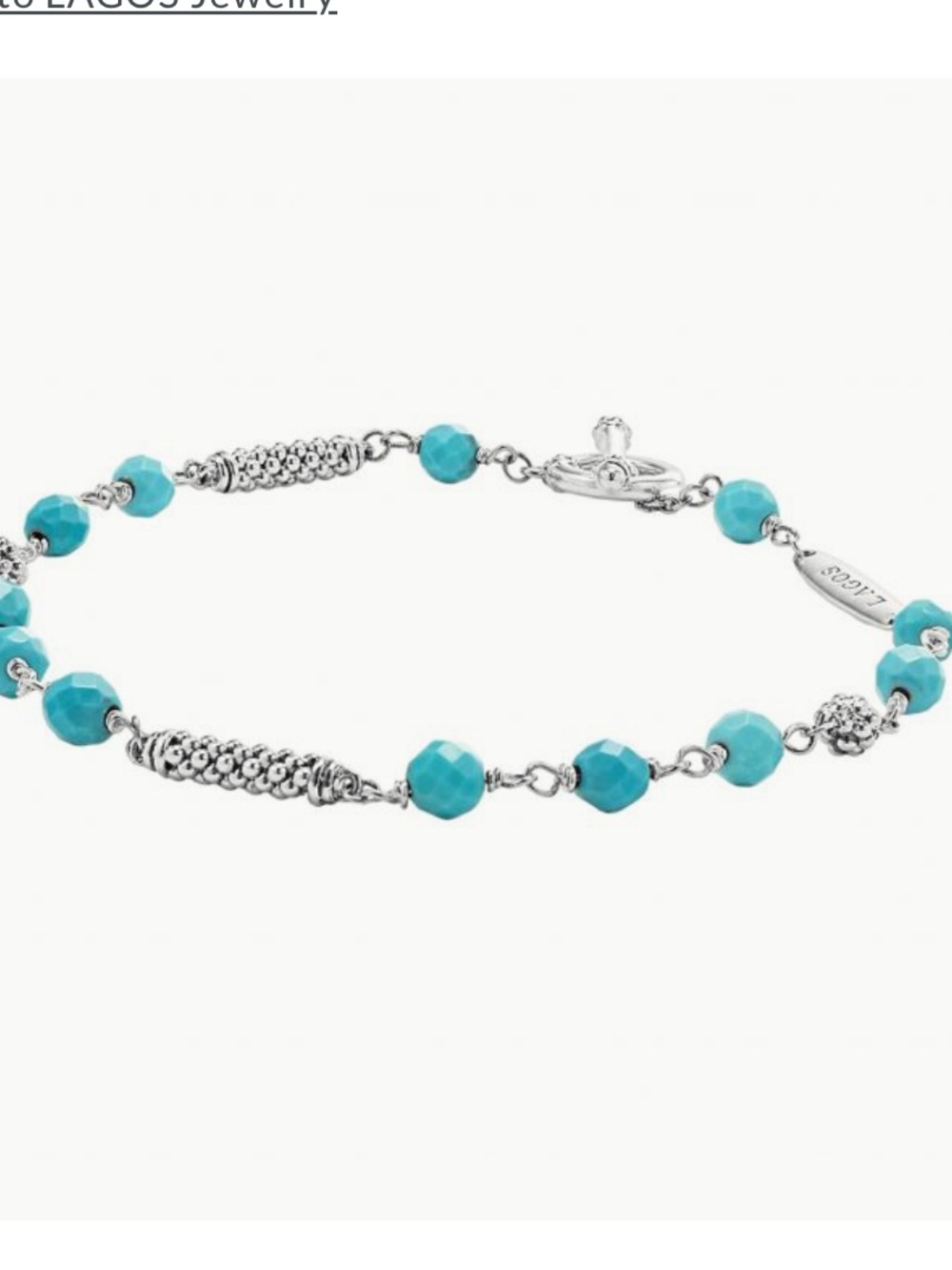 Lagos Caviar Icon Turquoise Beaded Bracelet- size Large - brand new with tags